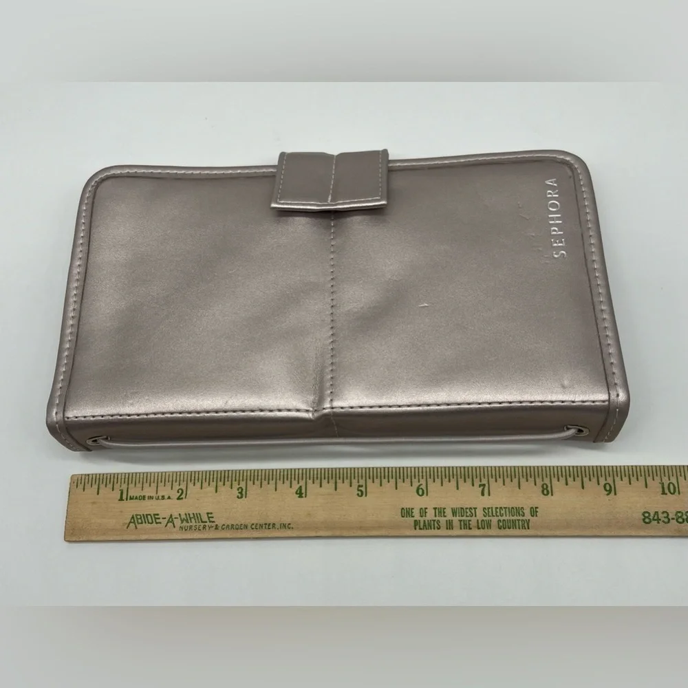 Sephora eyeshadow brush case silver metallic color 10 slots